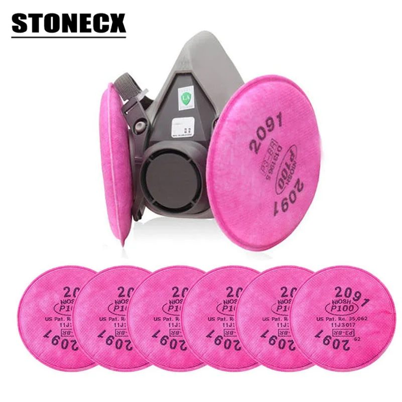 STONECX 6200 Spray Paint Dust Mask respirator facepiece with 2091 P100