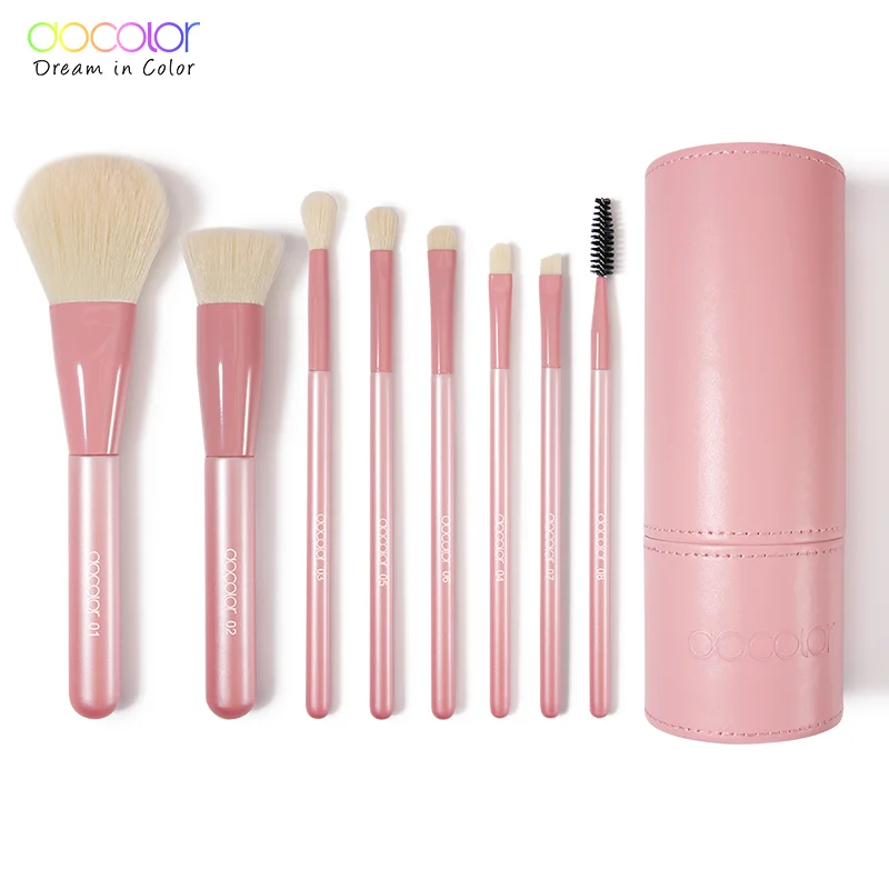 

Docolor Makeup Brushes Professional 8pcs Make up brush Foundation Eyeshadow Blush Blending Makeup Brushes Set With brush holder