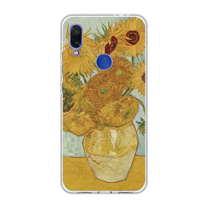 Ван Гог Звездная ночь подсолнухи для Xiaomi mi Red mi Note 5, 6, 7, 8, 9, lite Pro Plus мягкий TPU Crystal тонкий защитный прозрачный чехол - Цвет: 5