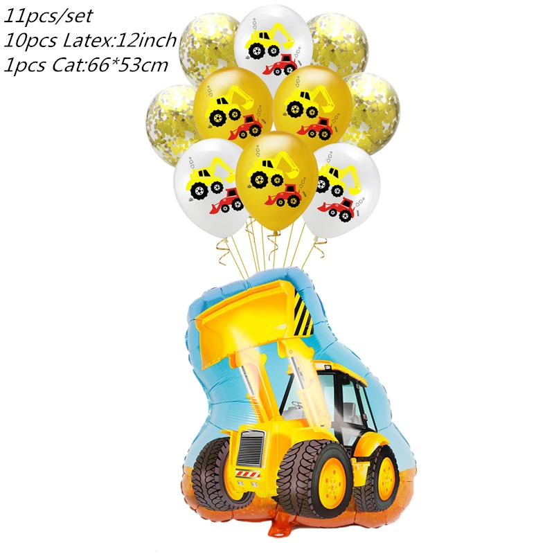 New cartoon tractor excavator Party Napkins Cups Plate for kids Happy Birthday Party decorations disposable tableware Supplies 