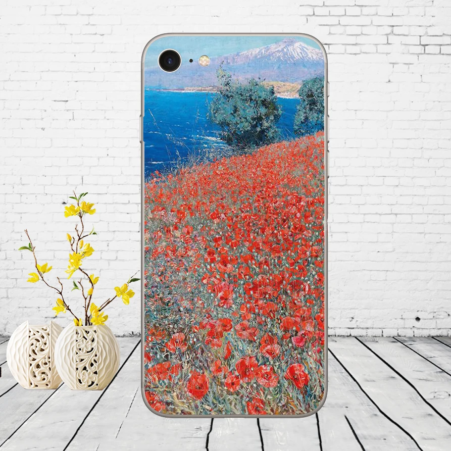 255DD Vincent van Gogh sunflower cherry blossom starry sky series Cover Case for iphone 5 5s se 6 6s 8 plus 7 7 Plus X XS SR MAX iphone 8 wallet case More Apple Devices