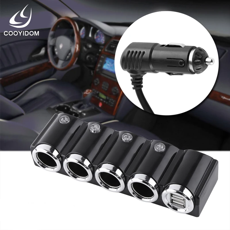 DC 12 V/24 V USB 4 Way мульти разъем авто разветвитель автомобильного прикуривателя USB адаптер питания зарядное устройство с переключателем зарядное устройство для iPhone