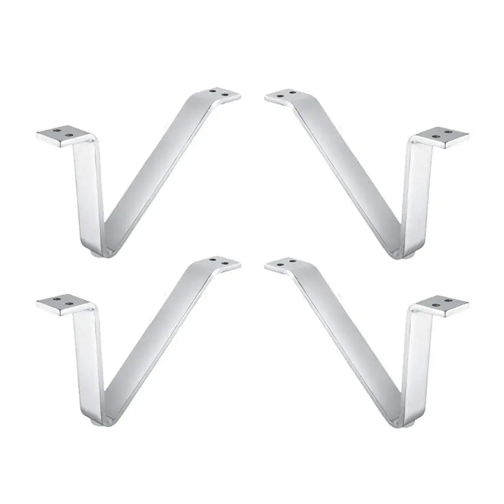 Silver Furniture Legs X4, Wrought Iron Sofa Support Legs V Shaped
