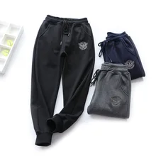 Зимний стиль; детская одежда; спортивные брюки из бархата для мальчиков и девочек; теплые брюки с вышивкой