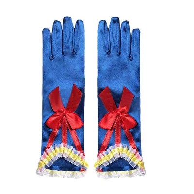 gloves Принцесса аксессуары набор платье Белль Корона Белоснежка София ожерелье Золушка серьги Аврора перчатки Рапунцель Анна парик Эльзы - Цвет: gloves