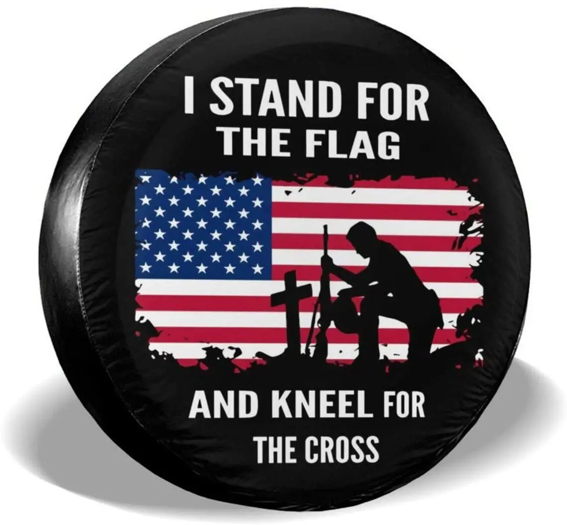 Juhucc I Stand for The Flag Kneel for The Cross Waterproof Dust-Proof  Universal Wheel Tire Covers Fit AliExpress