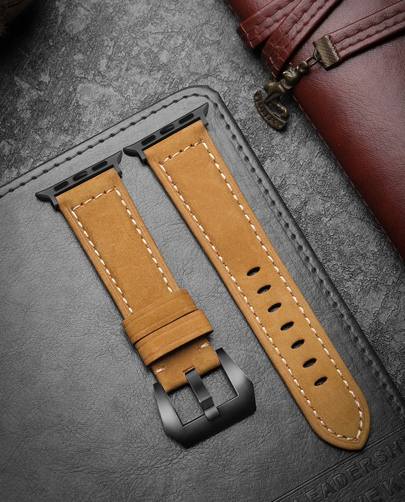 Onthelevel Crazy Horse кожаный матовый замшевый ремешок для Apple Watch 42 мм Ремешки для наручных часов Reloj аксессуары для часов iWatch 1/2/3/4