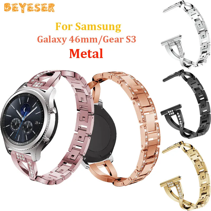 

Rhinestone women's Bracelet For Samsung Galaxy 46mm/gear S3 Metal watch band Replacement For Huami AMAZFIT 2/2s straps wristband