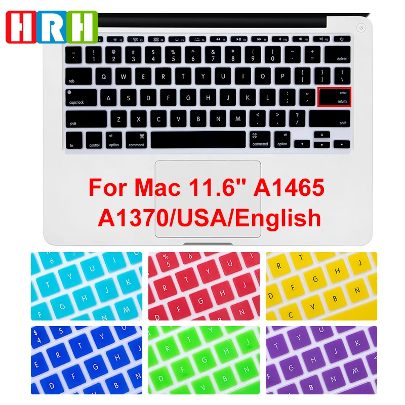 HRH модные разноцветные силиконовые чехлы для клавиатуры защита кожи Macbook Air 11 &quot11