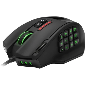 

USB Wired Gaming RGB Mouse 16400 DPI 19 Buttons Programmable Game Mice with Backlight Ergonomic for Laptop Pc Computer