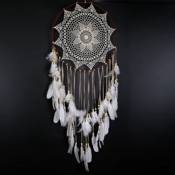 

1pc Handmade Catcher Large Wind Chimes Feather Pendant Hanging Decoration Ornament Craft for Wedding Gift Decor