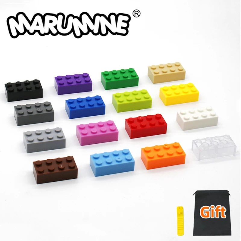 MARUMINE 100 шт. 2x4 точки куб Стандартный кирпичи Мпц классические строительные блокирует обучение набор