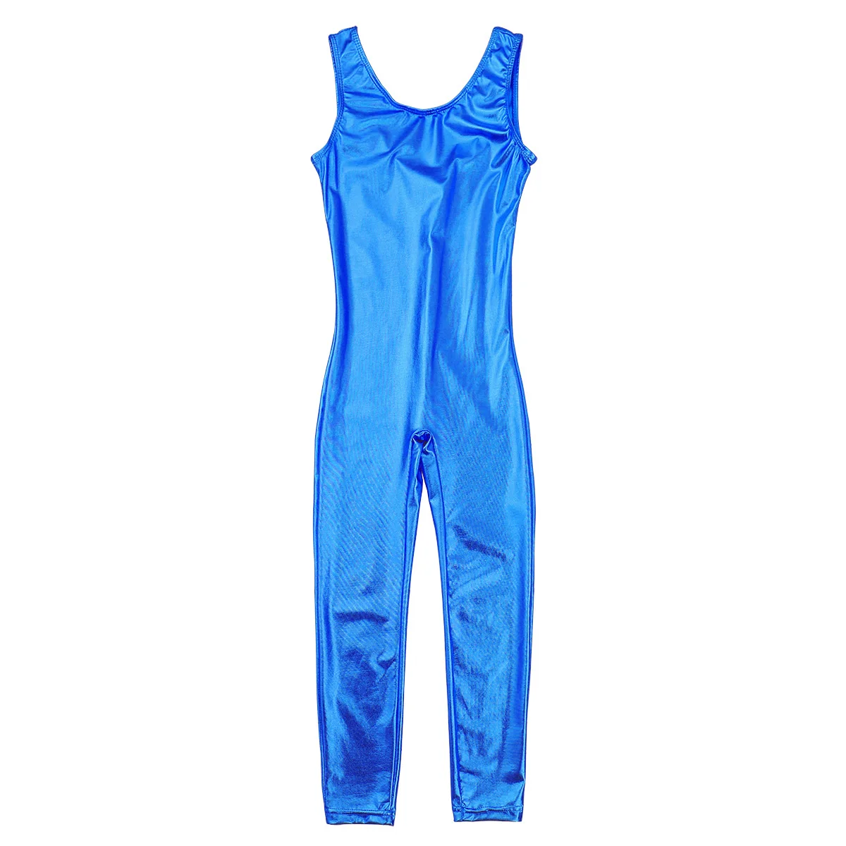 Kids Girls Sleeveless Glossy Metallic Ballet Gymnastics Leotard Jumpsuit Unitard Teens Girl Dance Wear Ballerina Dance Costume