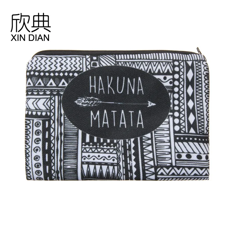 

New KAKUNAMATA 3D Black-and-White Printed Cosmetic Bag Handbag for Women