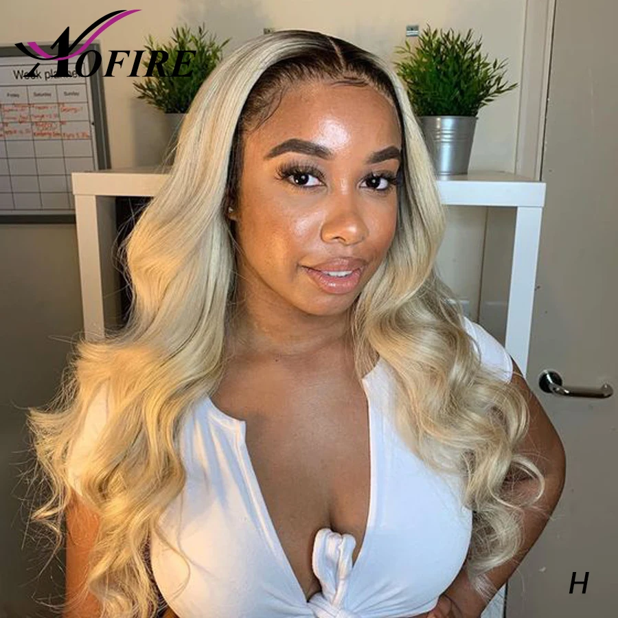 

1B/613 Blonde Color Body Wave Wig Full Lace Front Human Hair Wigs Brazilian Remy Hair Pre Plucked For Women 130% Density Aofire