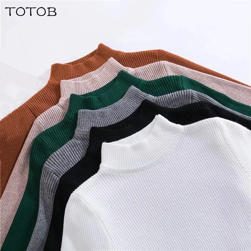 New-coming Autumn Winter Turtleneck Pullovers Sweaters Primer shirt long sleeve Short Korean Slim-fit tight sweater | Женская одежда