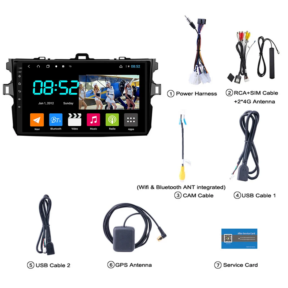Android 8,1 автомобильный DVD 1din мультимедийная система Navi для Toyota Corolla 2007-2013 Автомобильный gps навигатор головное устройство BT SWC wifi