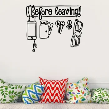 

1PC Removable DIY Peel and Stick Non-toxic Vinyl Before Leaving Reminder Wallpaper Wall Decals Wall Stickers