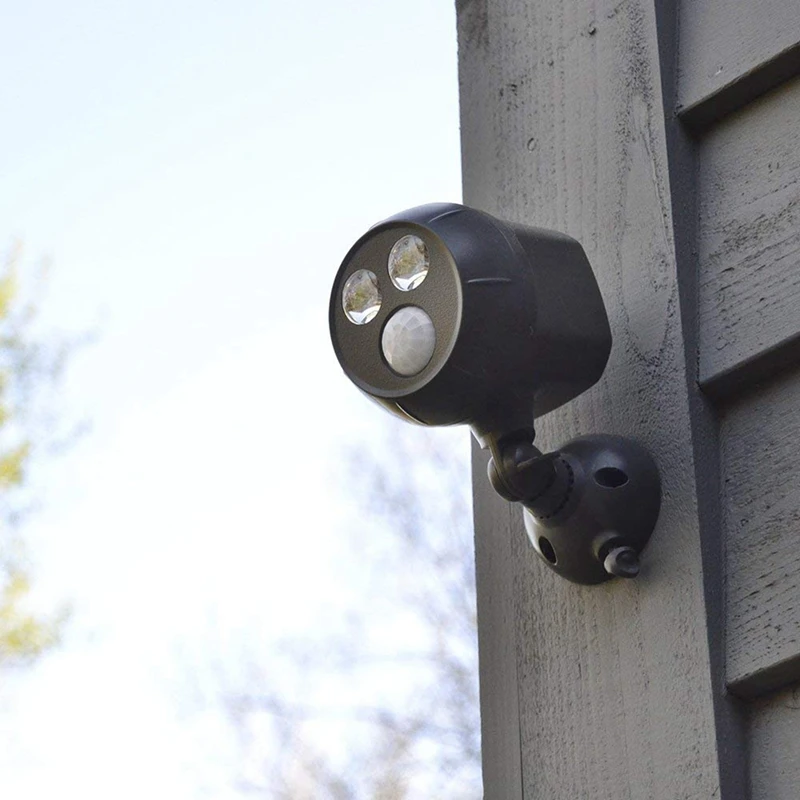 300-Lumen всепогодный беспроводной на батарейках светодиодный ультра яркий прожектор с датчиком движения, 1 упаковка, 300 люмен