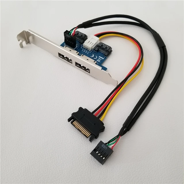 $US $11.29  Desktop Computer Dual Port SATA to Power eSATA eSATAp 9Pin to USB 2.0 Converter Expansion Rear Brac