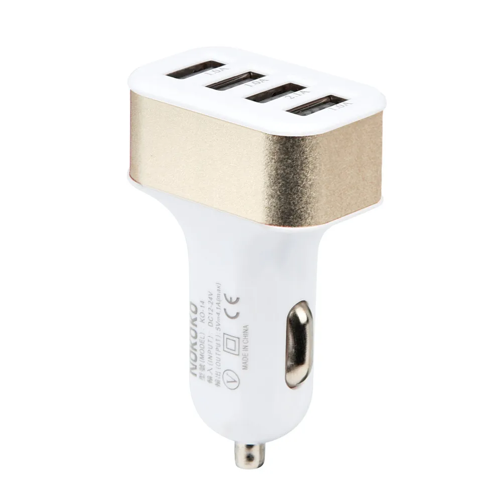 Высокое качество Автомобильный USB адаптер зарядное устройство Зарядка металлическая розетка Мини Автомобильное зарядное устройство 4 порты, для мобильных телефонов 4.0A Быстрая зарядка# BL5