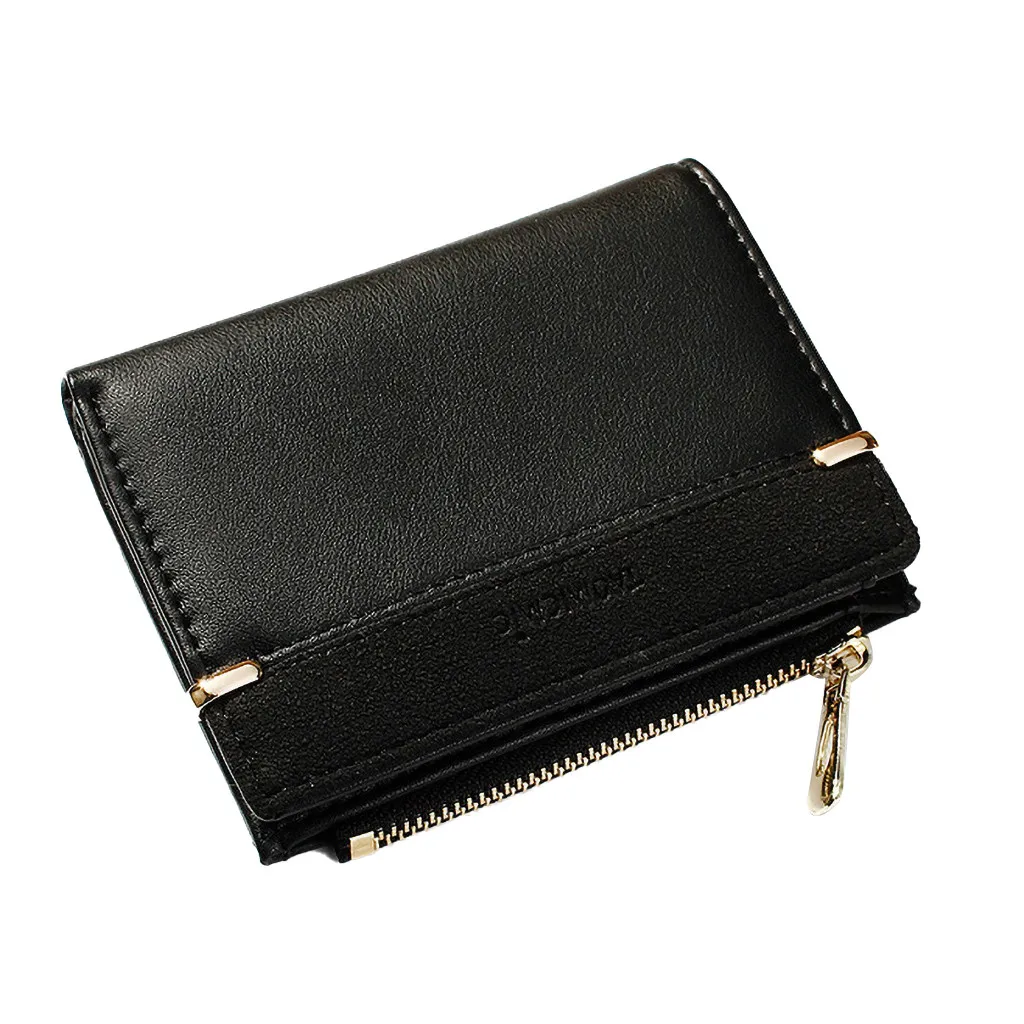 

OCARDIAN womens wallet card holder short wallet PU leather Women Mini Money Purses Small Fold Female Coin Purse G0730#10