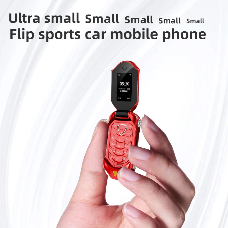 Car appearance GSM Unlock Mini Flip phone Bluetooth dialer cell phone Magic Voice Single sim mobile phones for children students