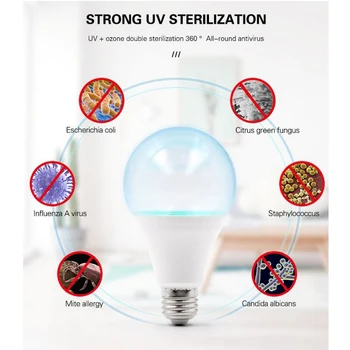 

LED UVC Sterilizer Light Bulb LED E27 Germicidal Lamp 110V/220V Ozone Lamp Ultraviolet Lampada LED 5W 7W Disinfect Bacterial