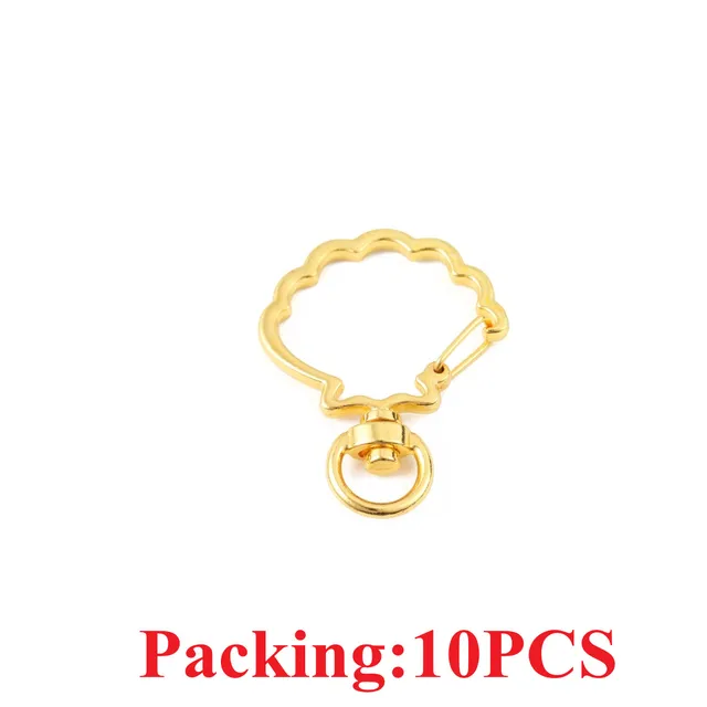 5-20pcs/lot Key Chain Key Ring keychain Bronze Rhodium Gold 28mm Long Round Split Keyrings Keychain Jewelry Making Wholesale DIY 10PCS Gold shell