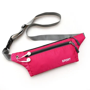 

Fashion women Invisible Triple zipper belt bag fitness running waterproof mobile phone bag men and women light belt bag