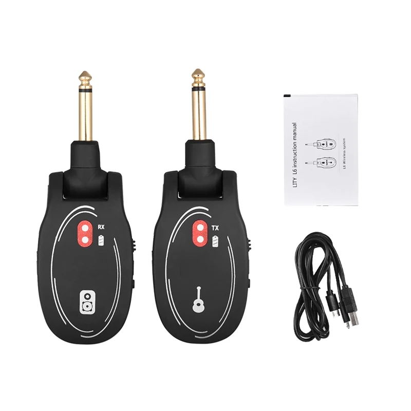 

Uhf Wireless Guitar Transmitter Receiver Set 50M Transmission Range Portable Folding Head Instrument Wireless Transceiver Built-