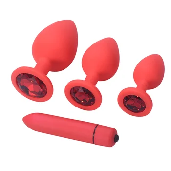 Adult Silicone Anal Plug Dildos Bullet Vibrator Butt Plugs Sex Toys for Women Men Gay Prostate Massager Anal Masturbating S/M/L 2