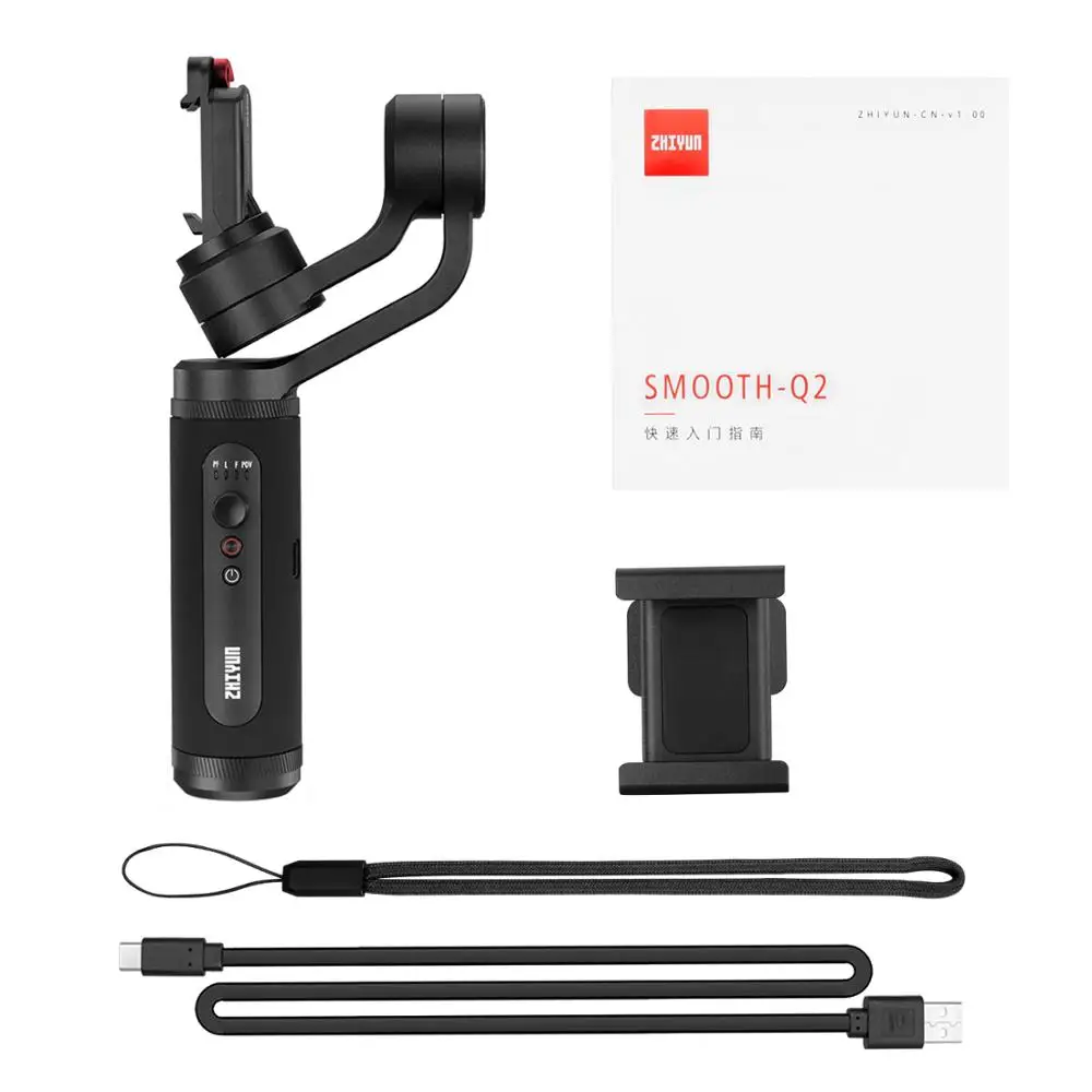 Zhiyun Smooth Q2 3 осевой Карманный стабилизатор для смартфона экшн камеры Iphone 11 Pro Max Xs Xr X