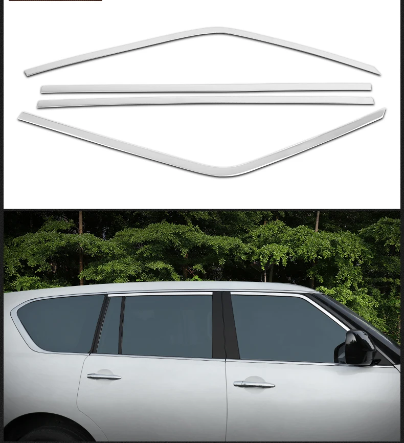 Нержавеющая сталь снаружи подоконник крышка планки для nissan patrol 2010 2011 2012 2013 y62