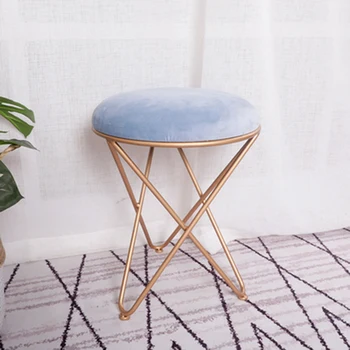 

living room furniture stoolchair Iron Modernminimalist Round low stool Nordic furniture dressing tablepadded stools makeupchair