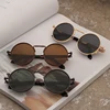 Vintage Punk Style Sunglasses Men Retro Round Metal Frame  Women Sun Glasses Fashion Eyewear Gafas sol mujer UV400 ► Photo 1/6