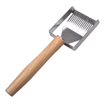 

Stainless Steel Bee Hive Uncapping Honey Fork Scraper Shovel Wood Handle Beekeeping Tool JA55