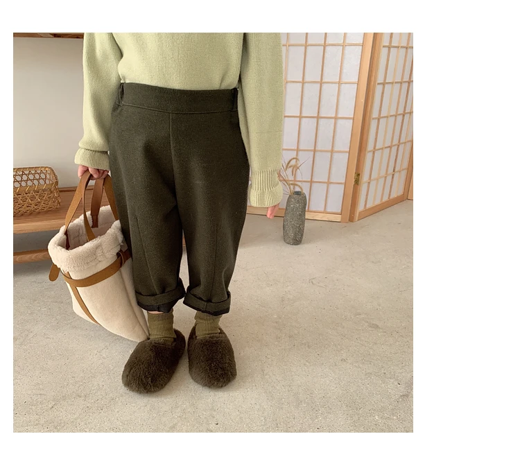 autumn winter new baby Girls Leisure Pants Children solid color loose leisure Trousers kids pants
