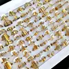 Wholesale Bulk 100pcs/lot Laser Cutting Pattern Mix Stainless Steel Rings Women Party Ring 2