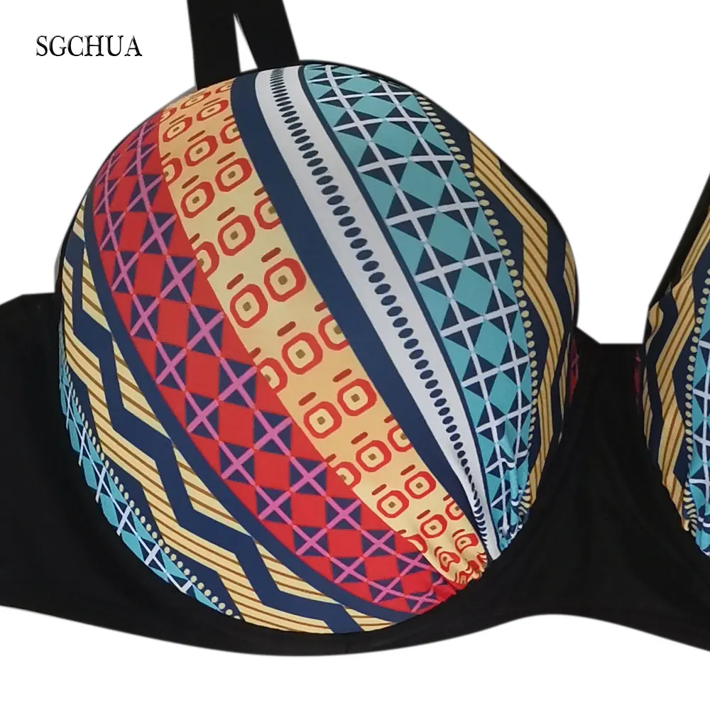 SGCHUA 2020 сексуальный бикини размера плюс 4XL в стиле бохо пуш ап большой купальник