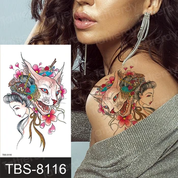 

sexy tattoo sticker cats rose flower phoenix animals waterproof temporary back tattoo for women girls body art decal water
