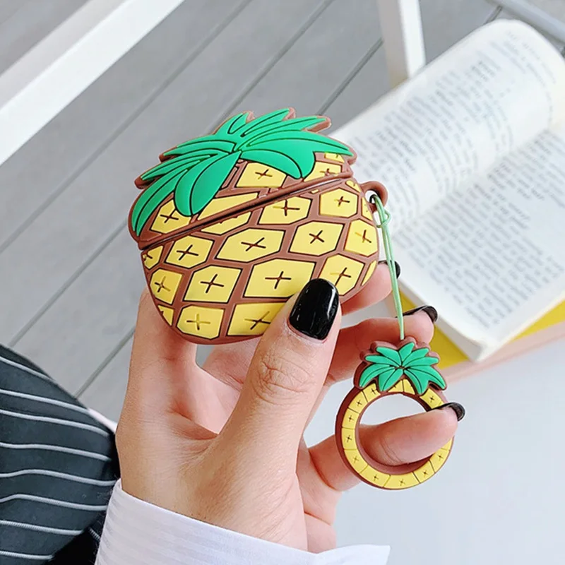 Симпатичные 3D Pine apple Фрукты противоударные чехлы для наушников для apple Airpods Pro Беспроводная Bluetooth гарнитура Защитная силиконовая крышка