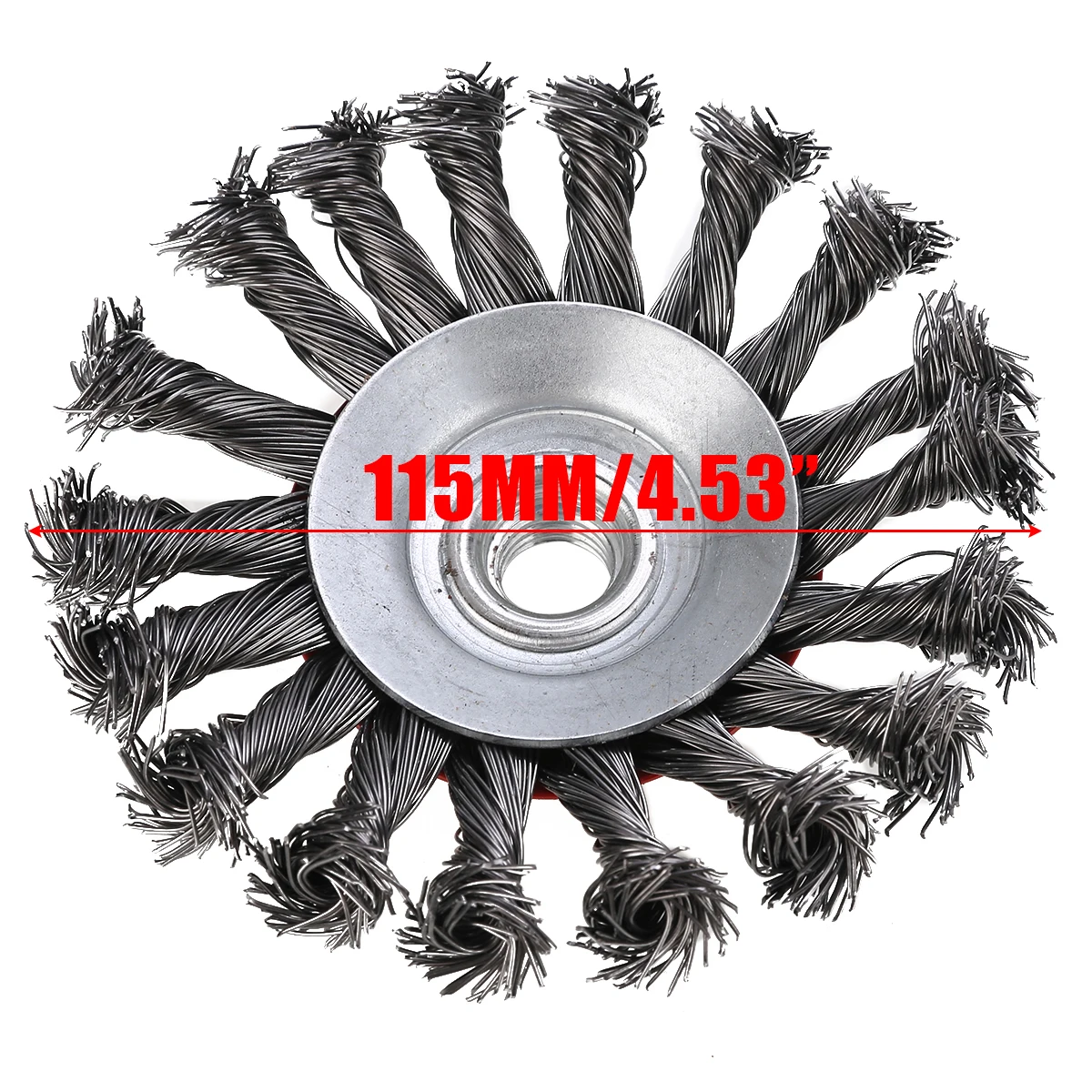 3pcs Mayitr Rotary Strong Metals Twist Knot Wire Wheel Cup Brush Set Kit 115mm M14 Angle Grinder Abrasive Tools