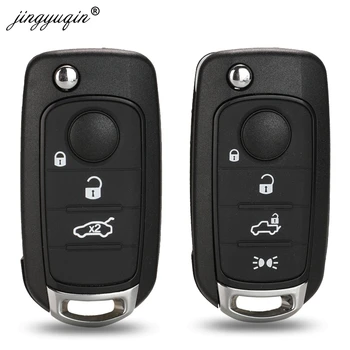 Keyforkess 3/4 pulsante pieghevole a distanza per auto portachiavi Shell Case per Fiat Egea Tipo 500X con Flip Uncut Blade SIP22