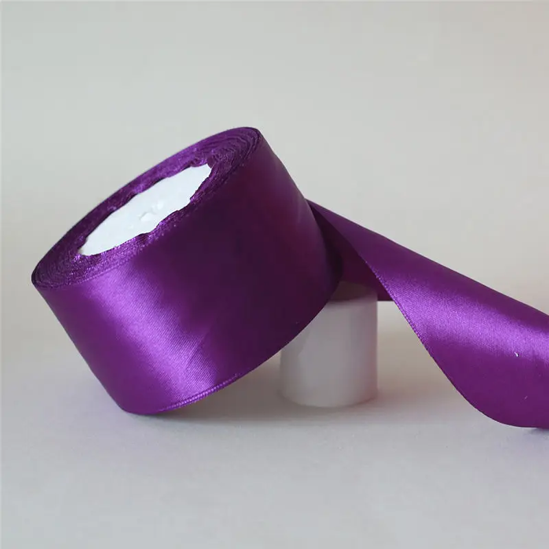 25 ярдов/6 мм-50 мм Фиолетовый Атласный ленточный материал для поделок для выпускного вечера вечерние украшения Свадебная подарочная коробка упаковка аксессуары D7