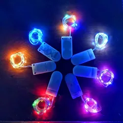 6Pcs 10LED 20LED 30LED 50LED Button Copper Wire Fairy Light Garland String Lights Wedding Party Christmas Lighting