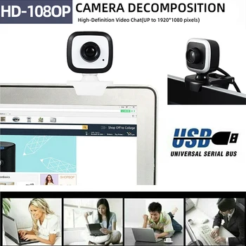 

USB Full HD Webcam With Microphone USB Camera Video Recording Web Camera With Microphone For PC Computer Webcam Widescreen Video