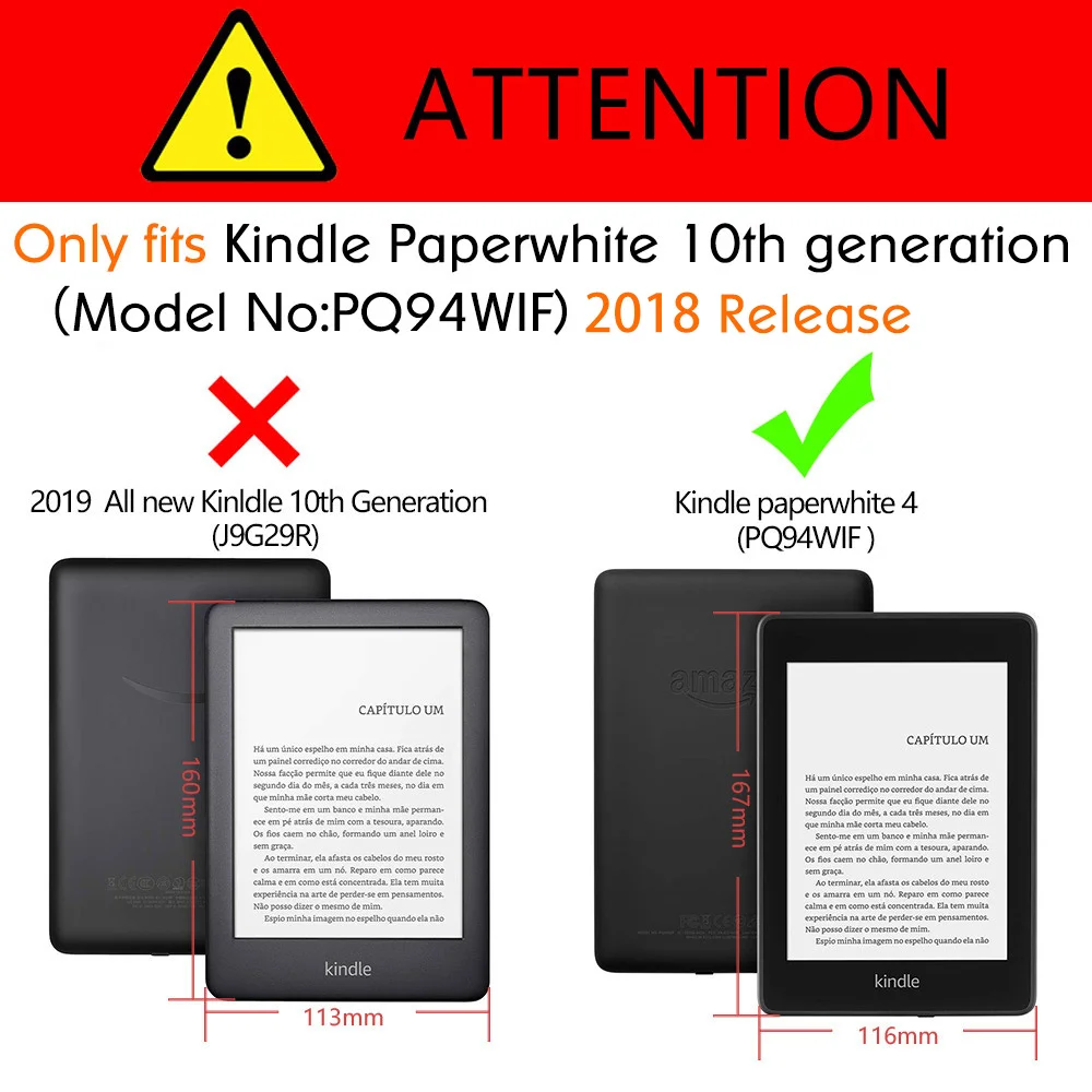 10th Gen - 2018 // Fits All Paperwhite eReader Apricot Blossom - Premium PU Leather Protective Cover with Two Hand Straps//Auto Sleep//Wake BOZHUORUI Handheld Case for Kindle Paperwhite