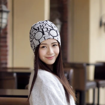 

Multifunction School Daily Winter Letter Print Baggy Hair Accessories Cute Birthday Gift Attractive Women Hat
