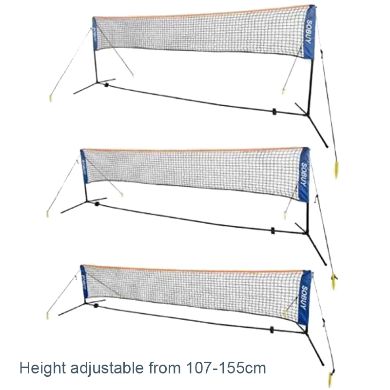 Портативная сеть для бадминтона стеллаж для выставки товаров комплект Сталь трубы Скалка чистая комплект средней линией Волан сетки 3,1/4,1/5,1/6,1 м